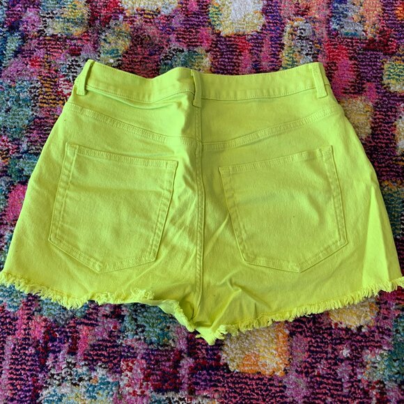 Bright lime jean shorts - Picture 3 of 3